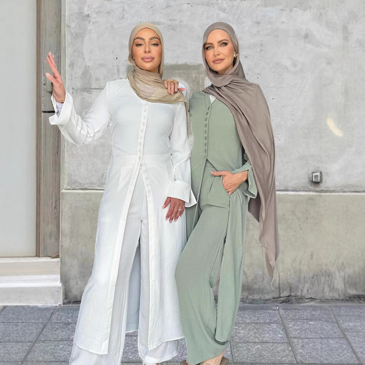 Dames overall med elegant design af knapper og brede bukser Skovae