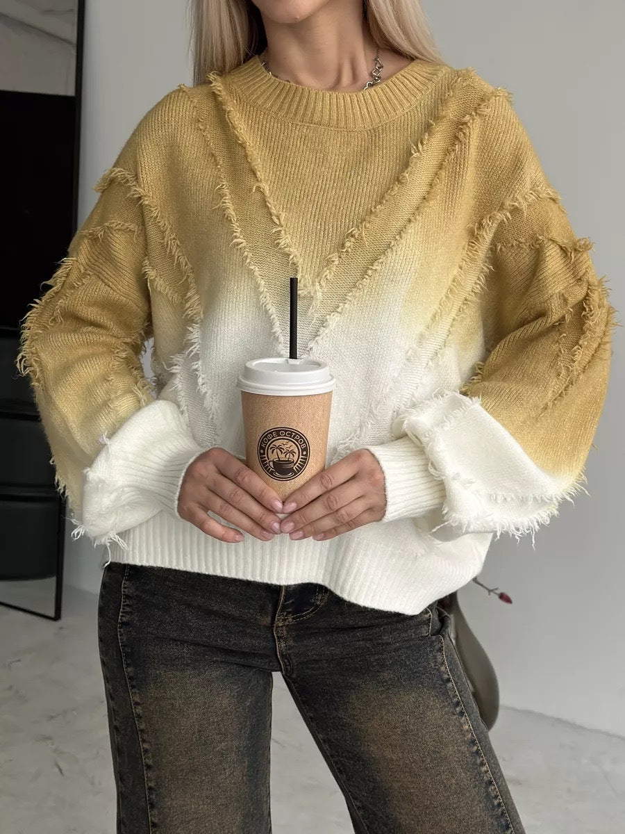 Femme Oversized Flosset Strikpullover Stilla