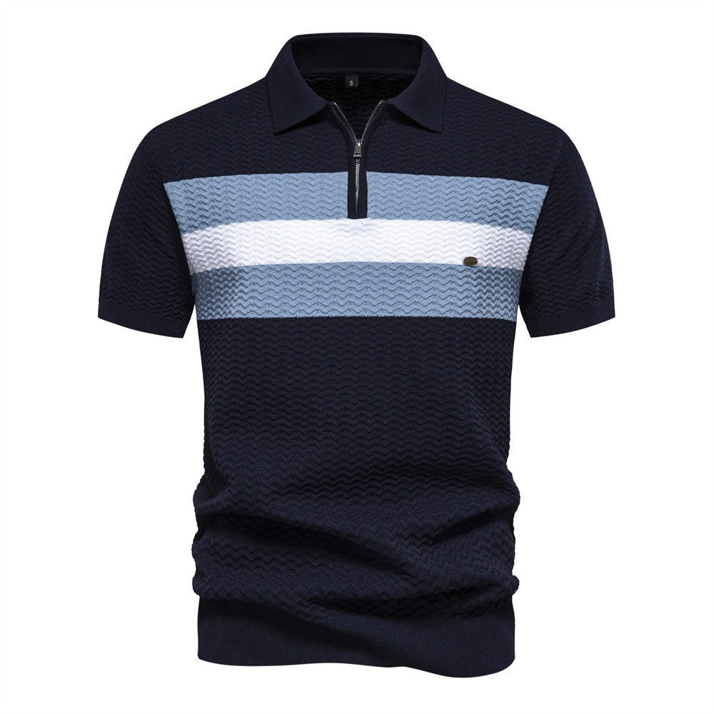 Herrer Polo-Shirt med innovativt struktureret design Stilla