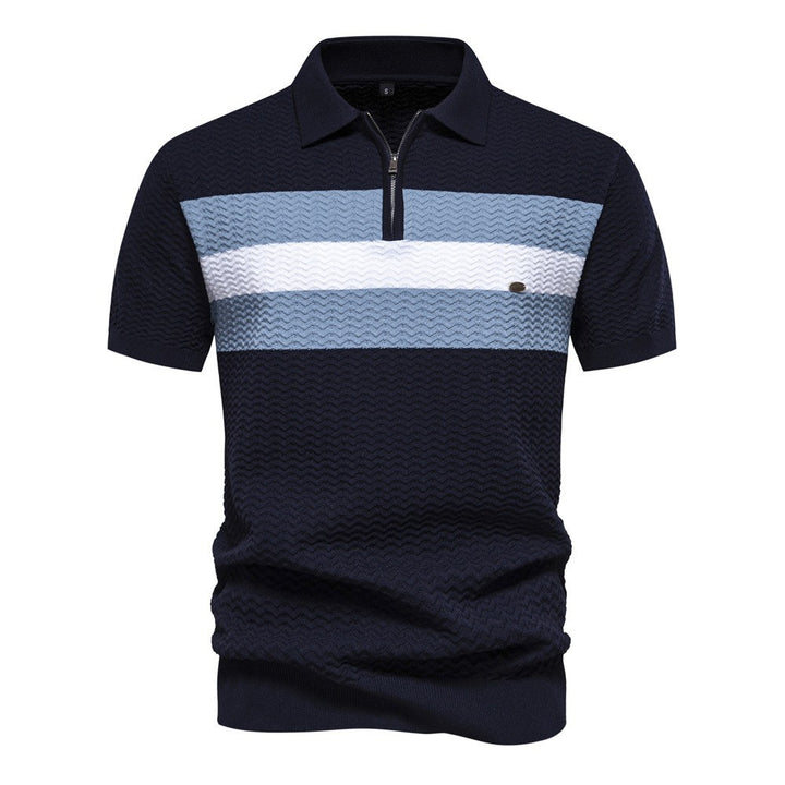 Herrer Polo-Shirt med innovativt struktureret design Stilla