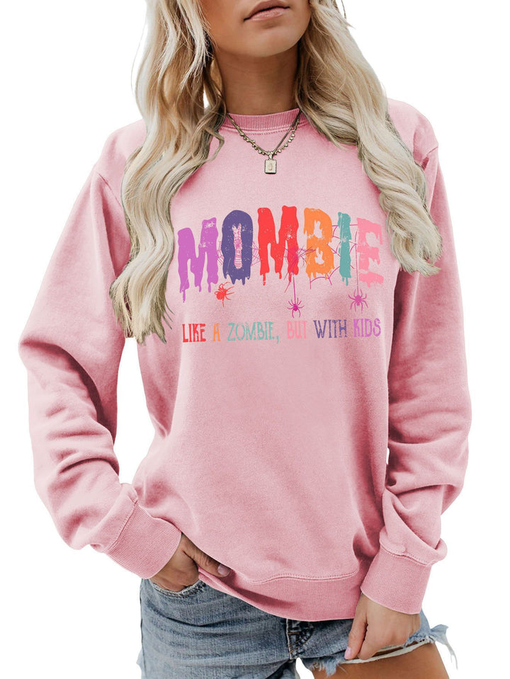 Dame sweatshirt med kreativt zombie-motiv Stilla