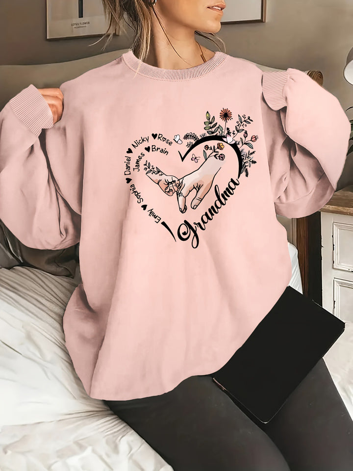 Kvinder's afslappet sweater med blomstermotiver Stilla