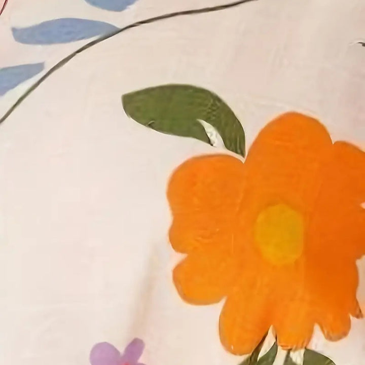 Dame bluse sæt med floralsk mønster og elastisk linning Skovae