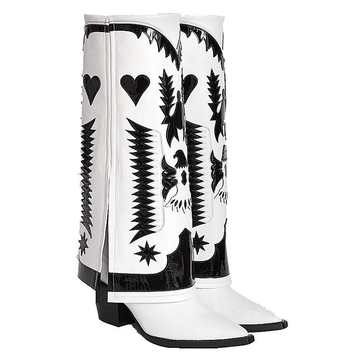 Femme Dekorative Western-stil Knæhøje Støvler Stilla
