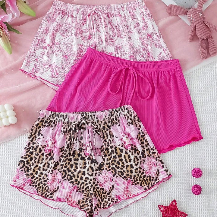 Femme Blomsterprint Shorts Sæt Stilla
