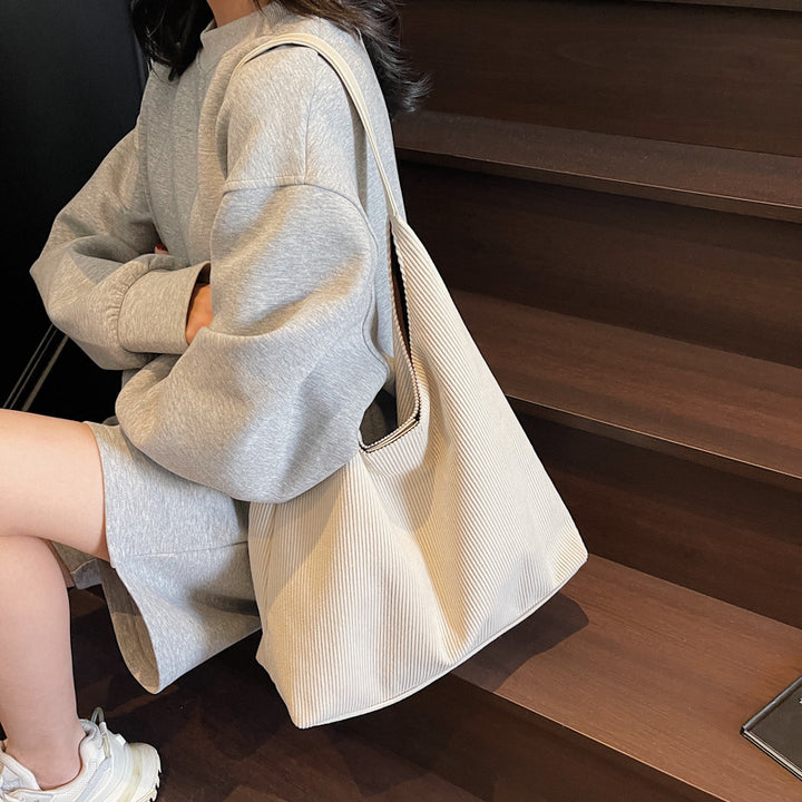 Femme Textureret Stof Slouchy Tote Bag Stilla