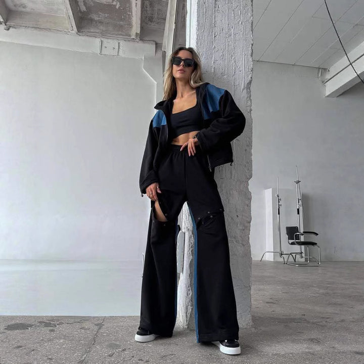 Kvinders sporty outfit med fashionable farvekontast Skovae