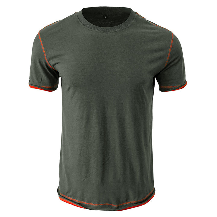 Herrer Rund hals T-shirt med kontrasterende ærmer og afslappet pasform Stilla