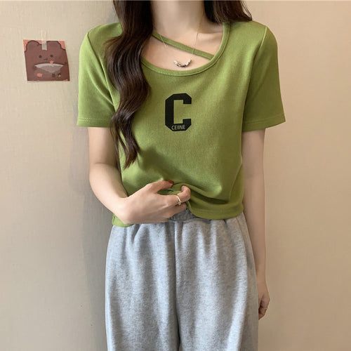 Femme Stilfuld Cutout Grafik T-shirt Stilla