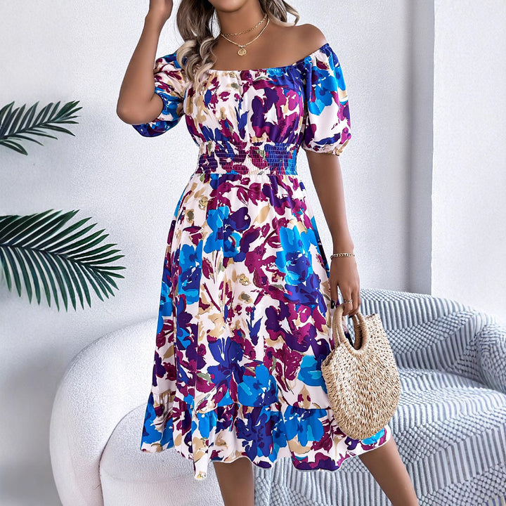 Dame Off-Shoulder fritidkjole med volumøse ærmer Stilla