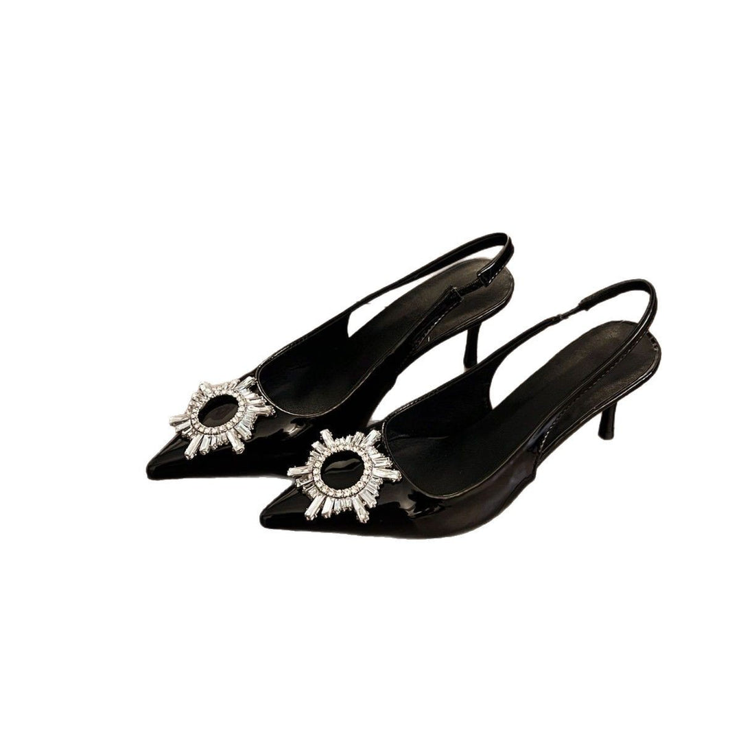 Dame Slingback Spidsestøvler med Rhinestones Stilla