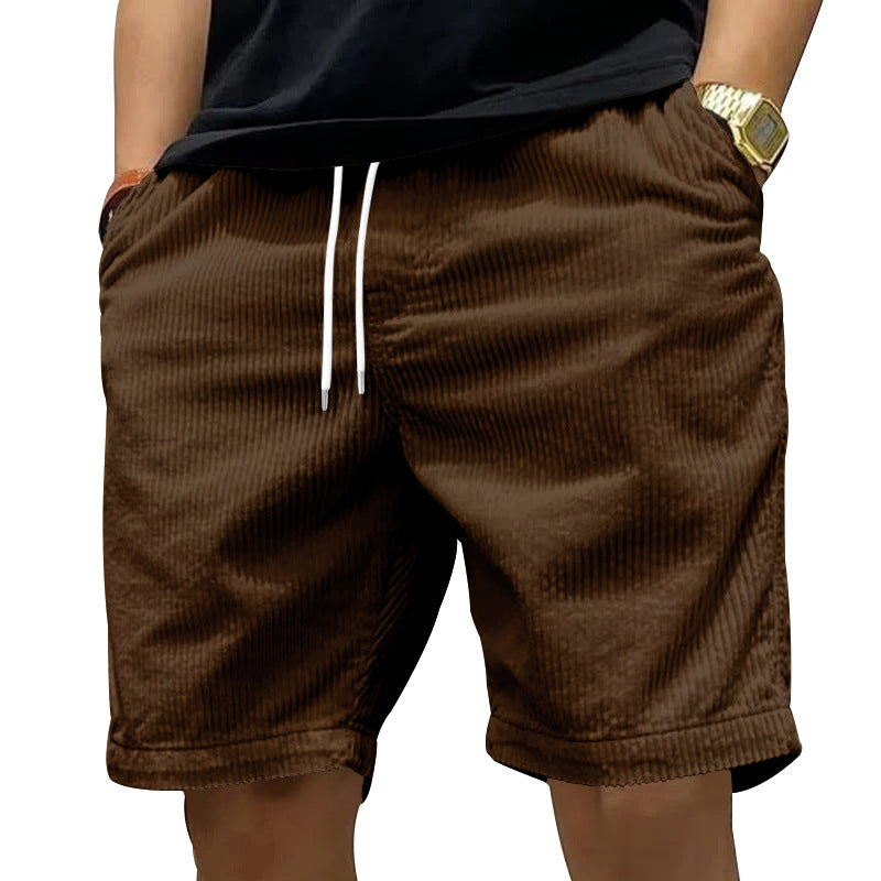 Herrer afslappede Cordshorts med elastisk talje og sidelomme Stilla