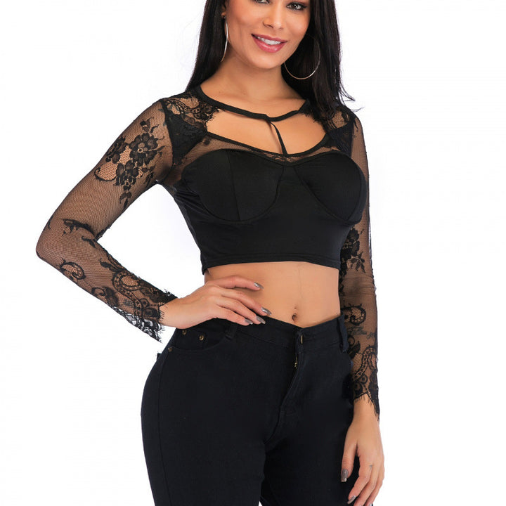 Femme Elegante Forkortede Spidsesleeve Bluse Stilla