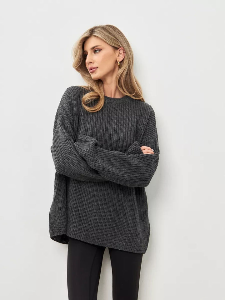 Kvinders chunky strikket sweater med en afslappet pasform og blødt materiale Stilla
