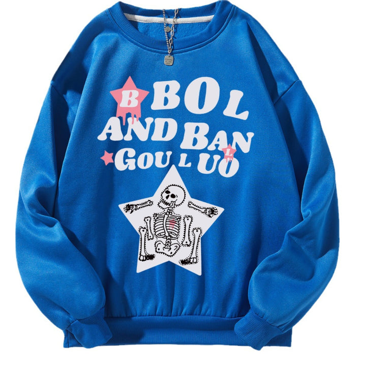 Kvinders afslappede sweatshirt med kreativ skeletdesign Skovae