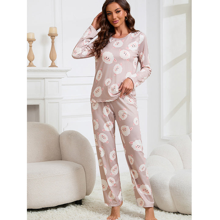 Dame Sjov Langærmet Pyjamasæt med dyreprint Stilla