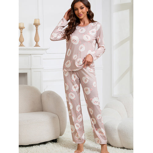 Dame Sjov Langærmet Pyjamasæt med dyreprint Stilla