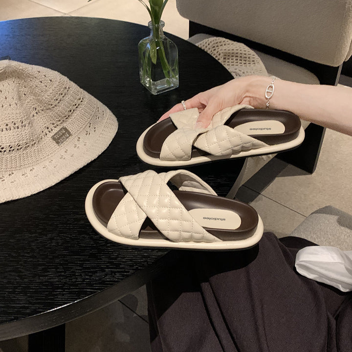 Dame Stepp-Cross-Rem Slide Sandaler Stilla