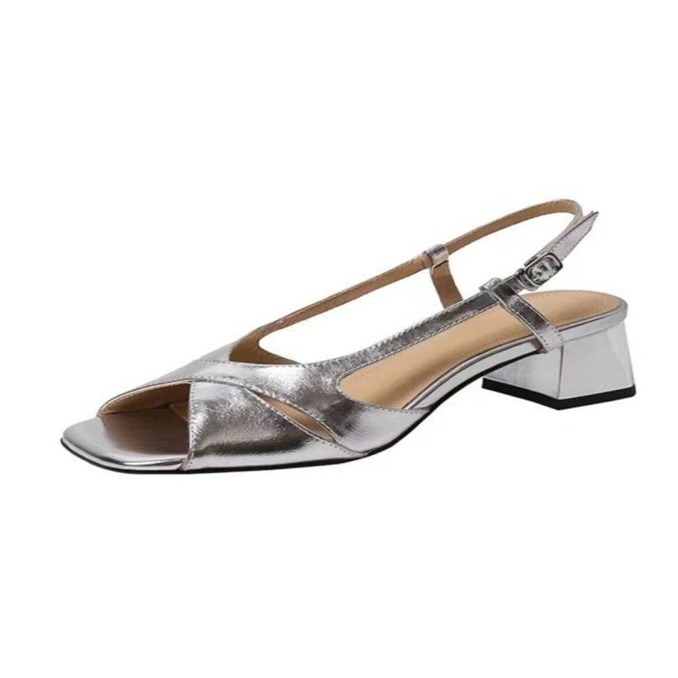 Dame Slingback Sandaler med moderne krydsbånd-design og komfortabel blokhælhæl Stilla