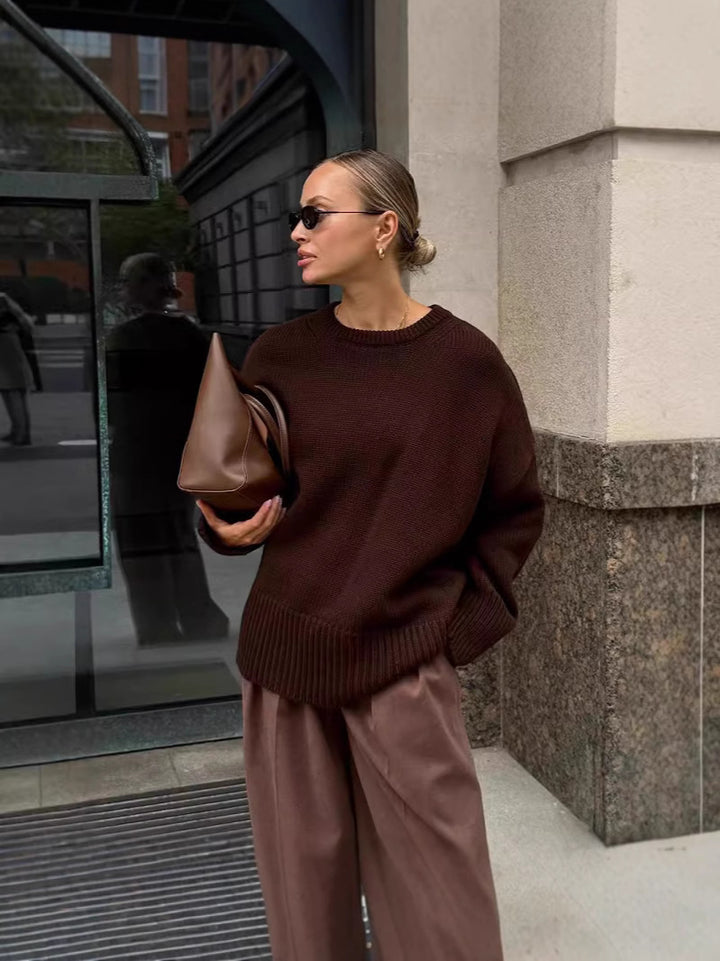 Femme Oversize Chunky Strikpullover Stilla