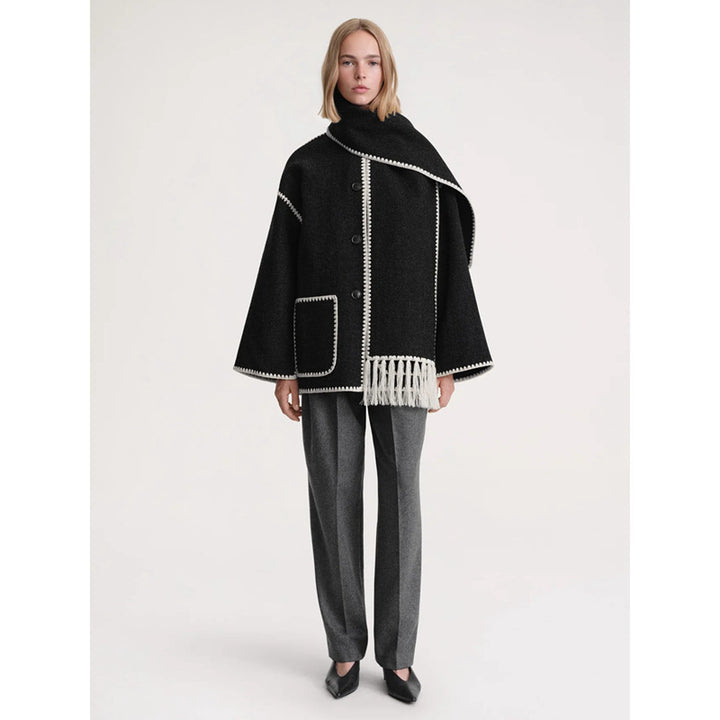 Kvinders elegante og alsidige uld poncho Stilla