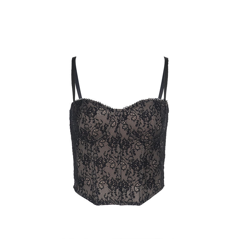 Dame Spids-Crop-Top med justerbare stropper Skovae