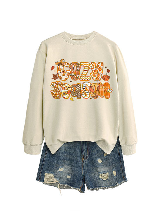 Kvinders sweatshirt med kreativt efterårsdesign og afslappet pasform Stilla