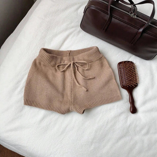 Dame bløde strikshorts med praktisk snøre Skovae