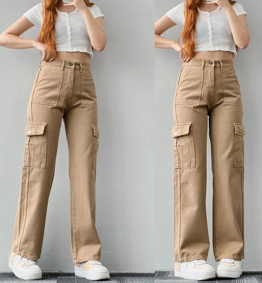 Dame Cargo-bukser i moderne High-Waist snit Stilla