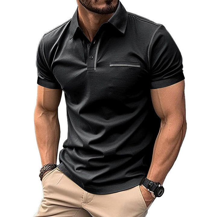 Herren polo shirt med trendy design og åndbart stof Stilla