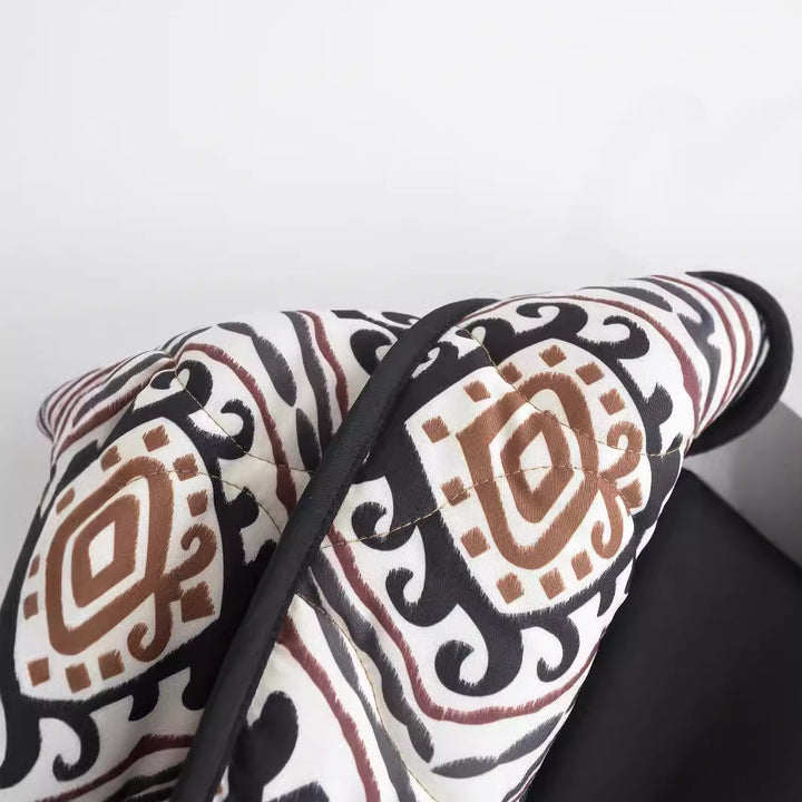 Dame Quilted Jakke med geometrisk mønster og lommer Stilla