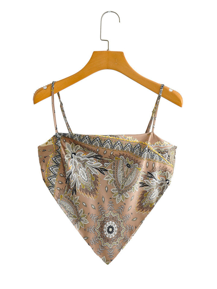 Dame Bandeau Top med legende vintage-tryk Stilla