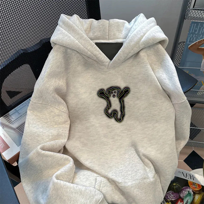 Kvinde hoodie med kreativ bjørnemotiv Stilla
