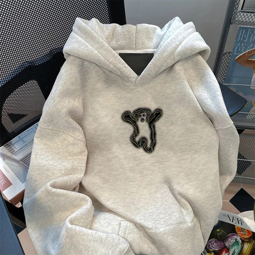 Kvinde hoodie med kreativ bjørnemotiv Stilla