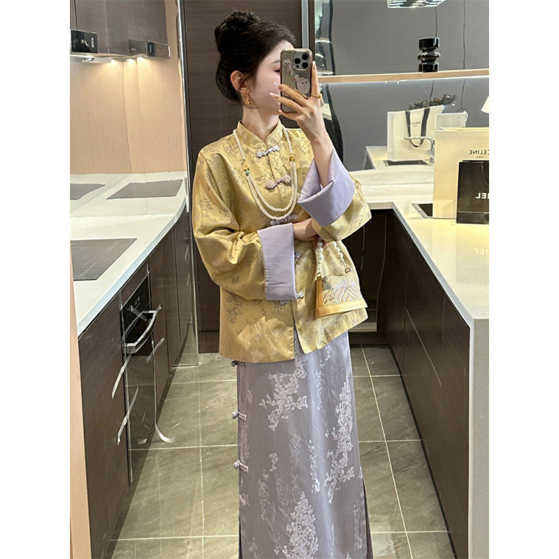 Femme Traditionelle Silke Jacquard Jakke Stilla