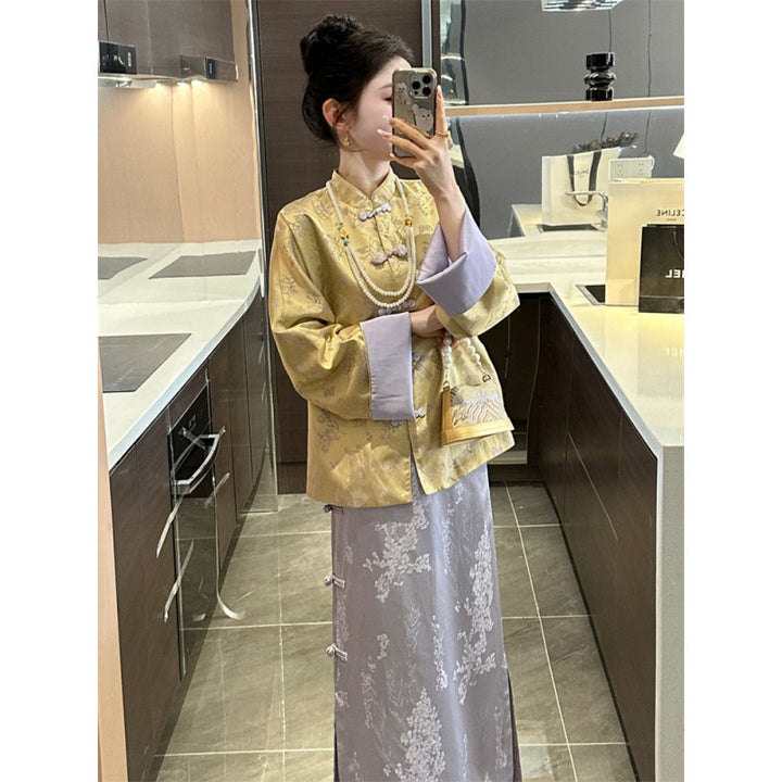Femme Traditionelle Silke Jacquard Jakke Stilla