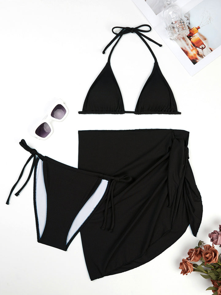 Dame Triangle Bikini-Sæt med matchende Sarong Stilla