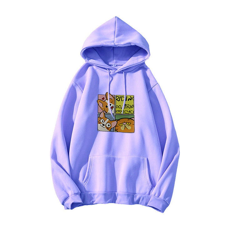Kvinde Hoodie med sødt hunde design Skovae