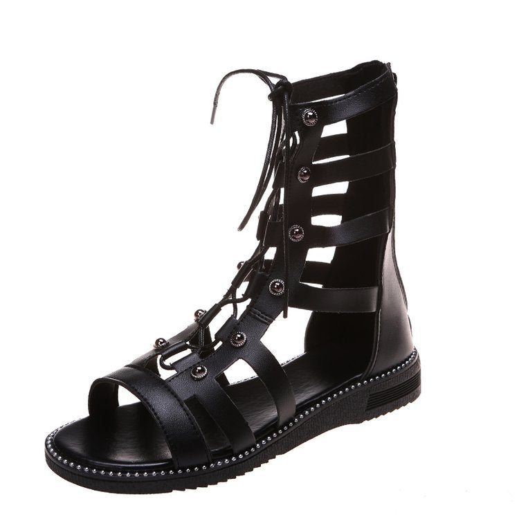 Damer gladiatorsandaler med åben tå, moderne snøre design og skridsikker sål Stilla