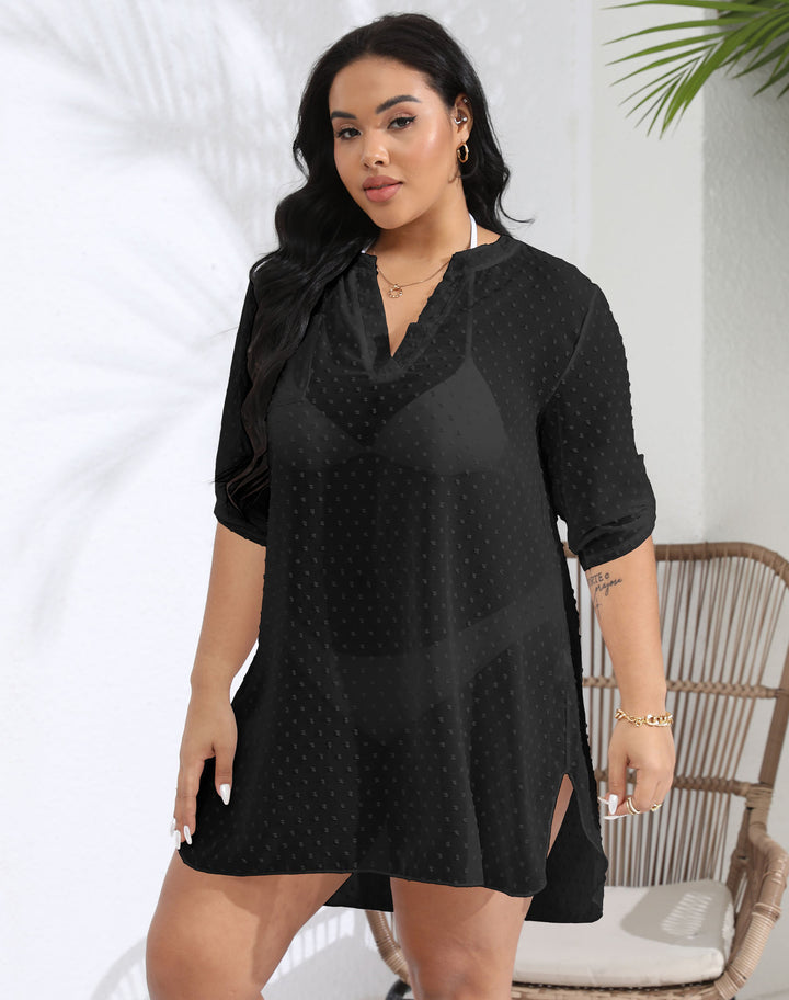 Dame Pletter Gennemsigtig Strand Cover-Up Tunika Stilla