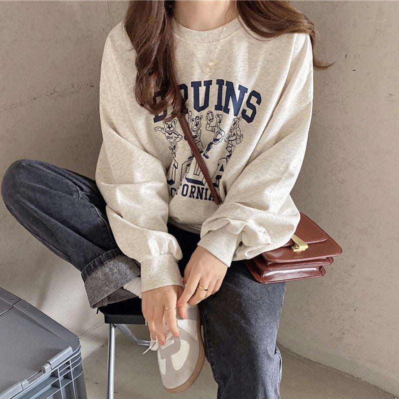 Femme Rundhalset Grafik Sweatshirt Stilla