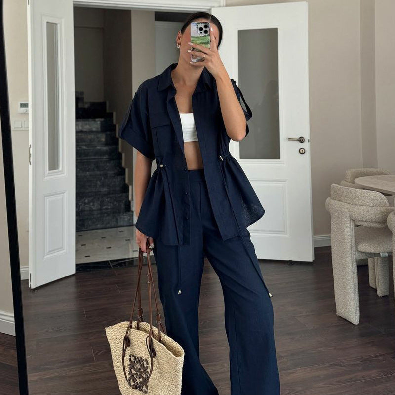 Damer Mode og afslappet top med bredt skårne bukser Stilla