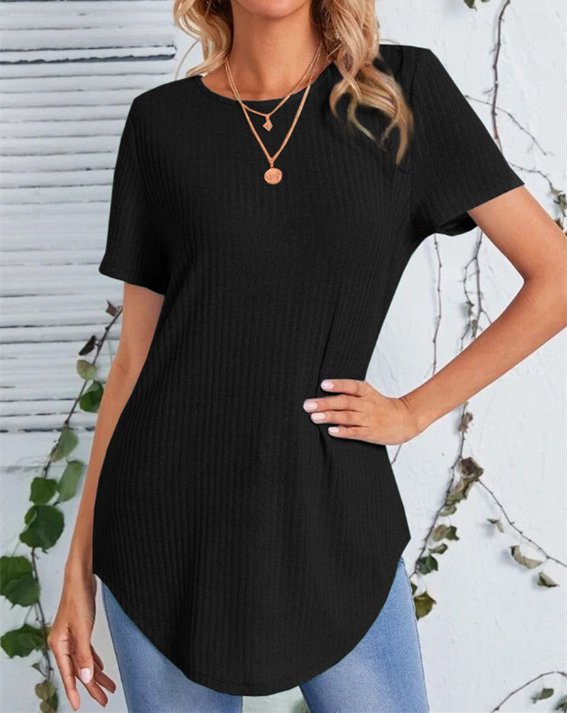 Dame Relaxed Fit Rib-T-Shirt Stilla