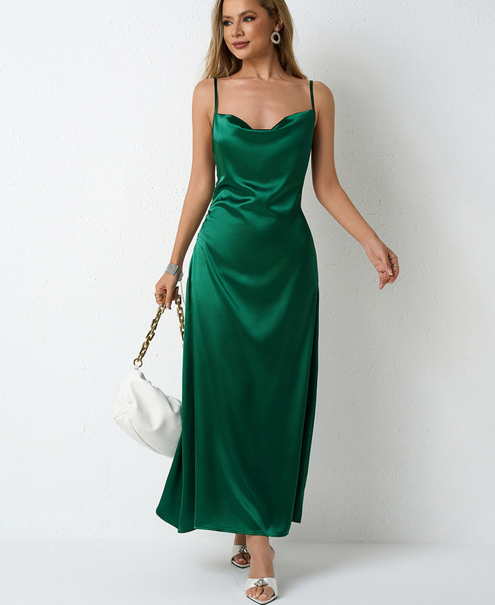 Dame Elegant maxikjole med smart halterneck-look Skovae