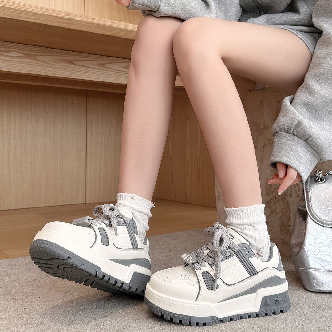 Femme Chunky-sål snørebånd sneakers med struktureret overdel Stilla