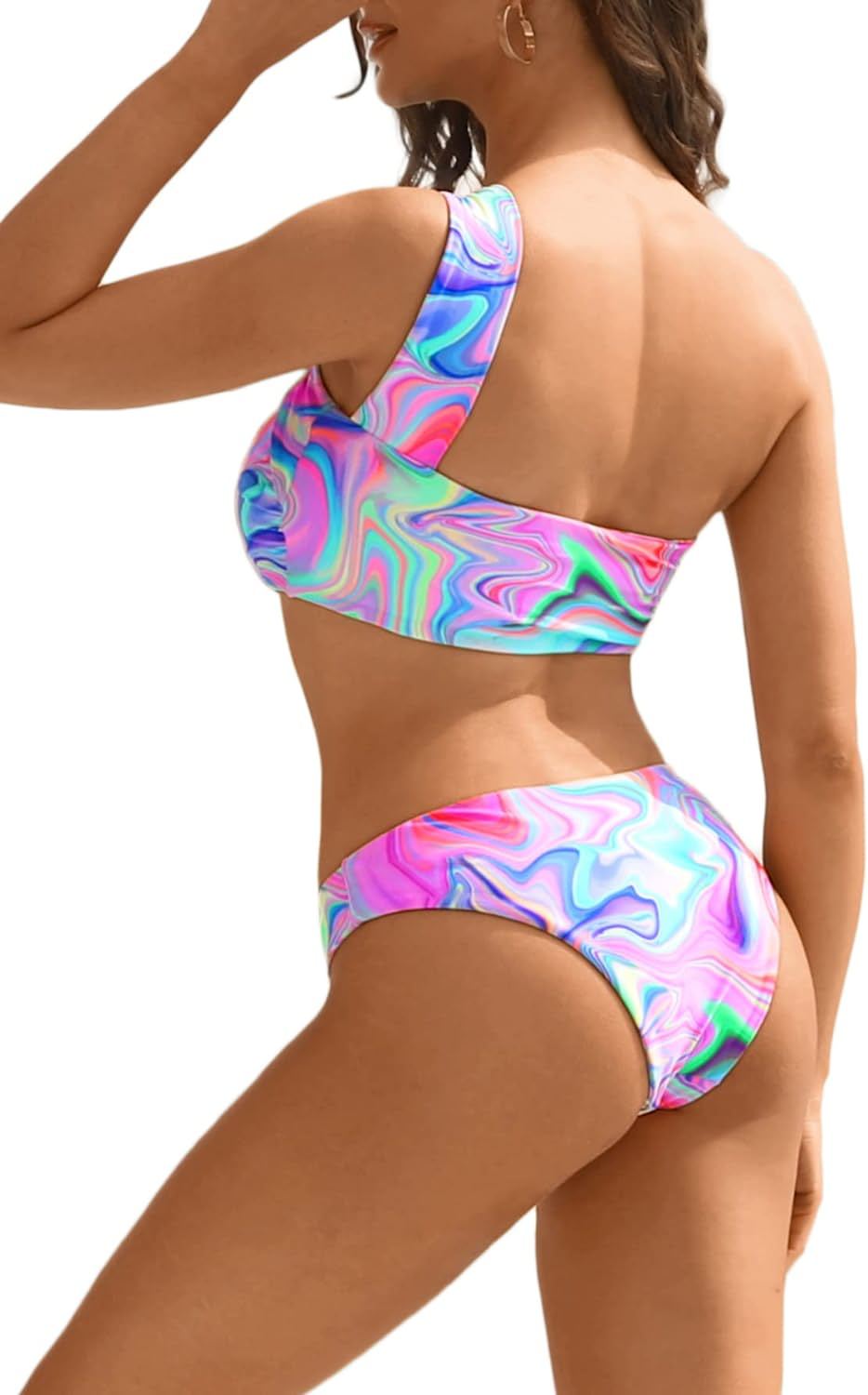 Dame bikinisæt med asymmetrisk design og støttende top Stilla