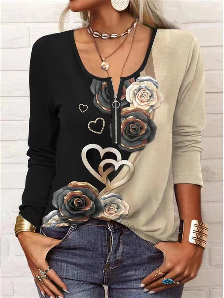 Dame Langærmet Shirt i Boho-stil Stilla