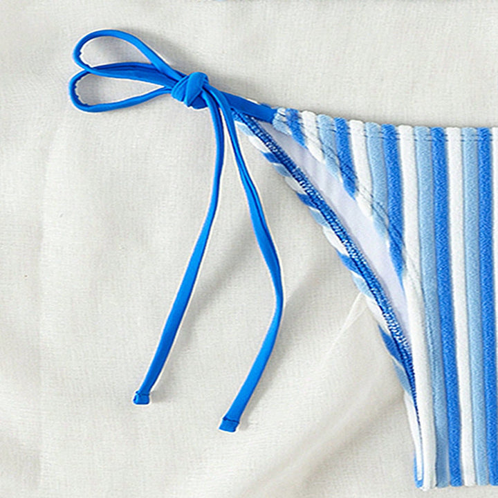 Dame bikini underdel med justerbare sløjfer og stribet design Stilla