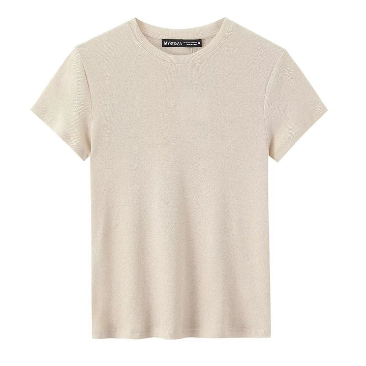 Dame fritids T-shirt lavet af økologisk certificeret bomuld med rund hals og komfortable pasform Skovae