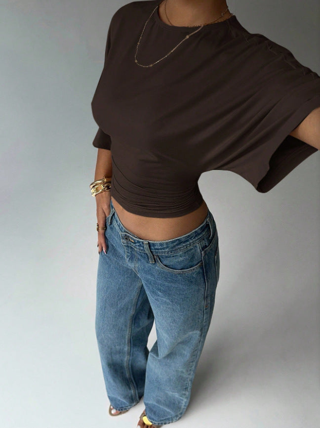 Dame Kortærmet Crop-Top Skovae